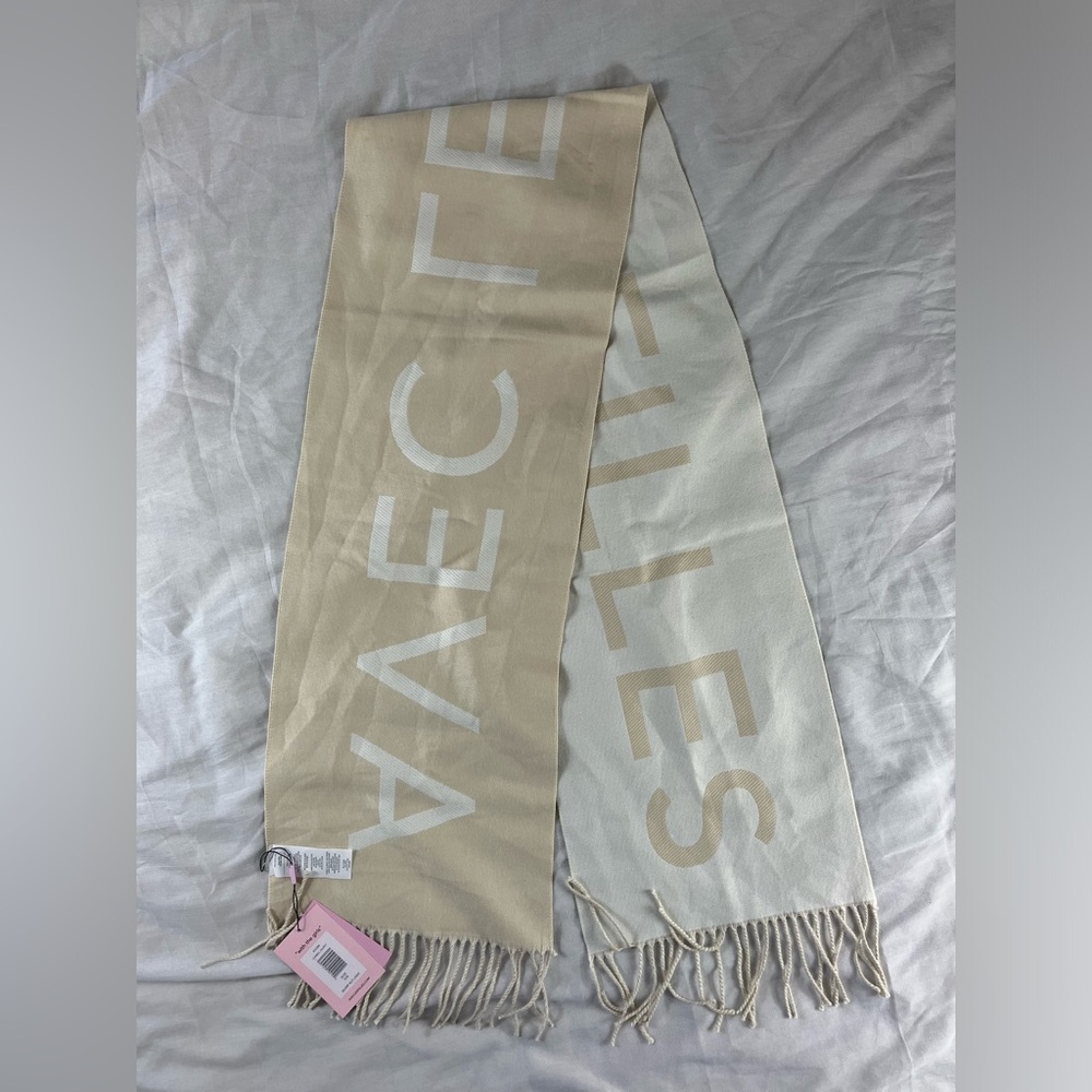 Avec Les Filles Camel Ivory Alf Logo Scarf - Picture 1 of 4